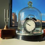 Alarm clock in glass jar